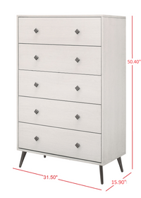 Home Design Lattice 5 Drawer Chest, Greyish Beige