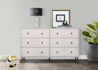 Home Design Lattice 6 Drawer Dresser, Greyish Beige