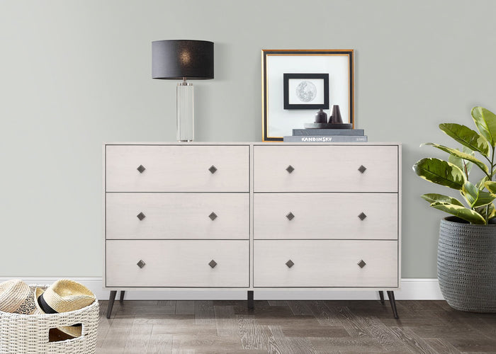 Home Design Lattice 6 Drawer Dresser, Greyish Beige