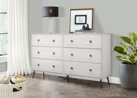 Home Design Lattice 6 Drawer Dresser, Greyish Beige