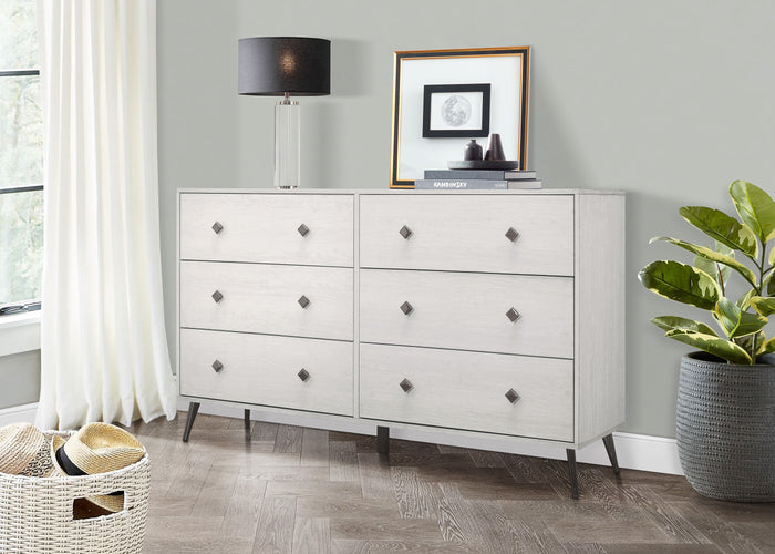 Home Design Lattice 6 Drawer Dresser, Greyish Beige