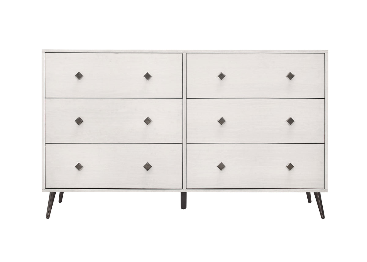 Home Design Lattice 6 Drawer Dresser, Greyish Beige
