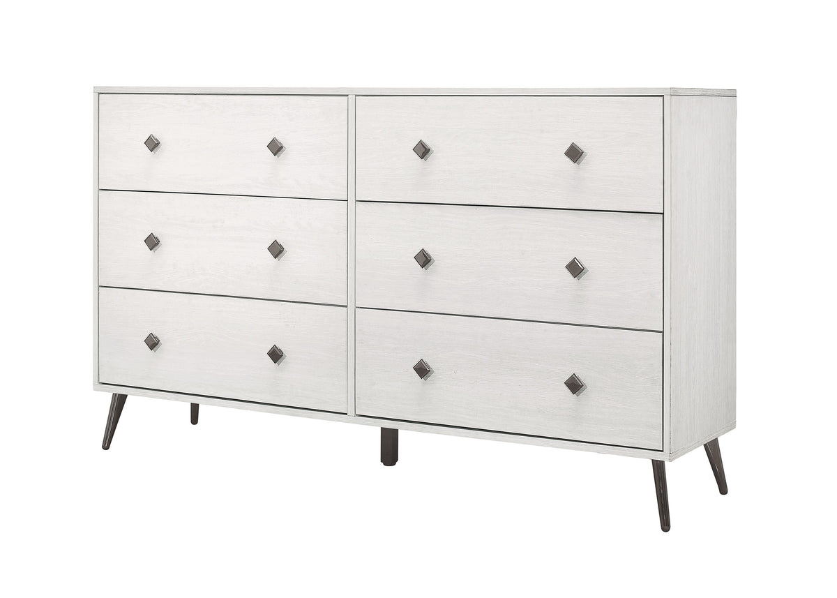 Home Design Lattice 6 Drawer Dresser, Greyish Beige