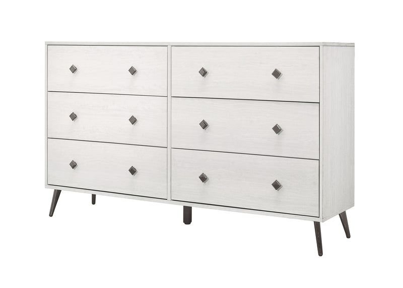 Home Design Lattice 6 Drawer Dresser, Greyish Beige