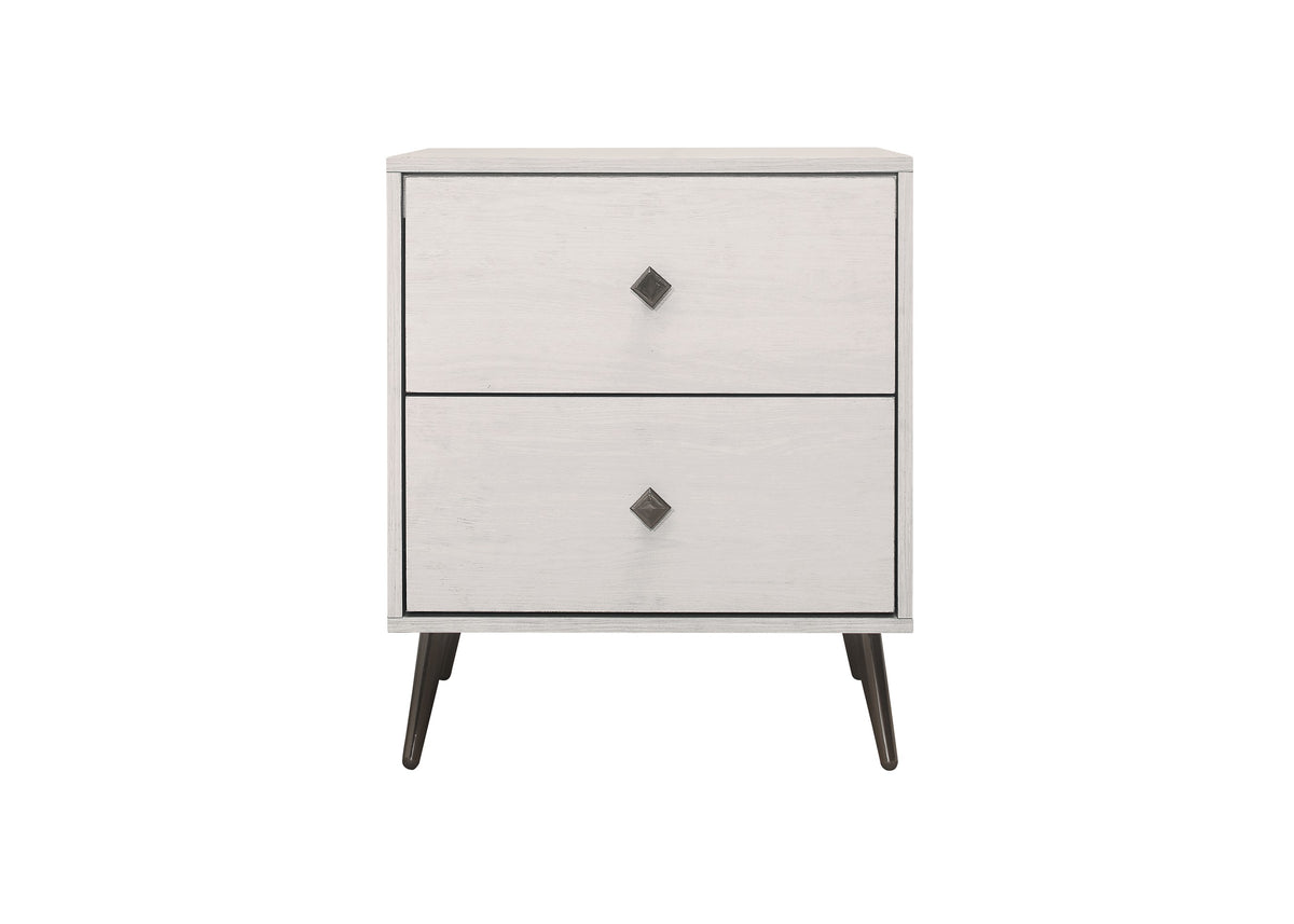 Home Design Lattice 2 Drawer Nightstand, Greyish Beige