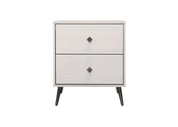 Home Design Lattice 2 Drawer Nightstand, Greyish Beige