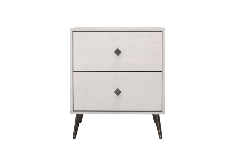 Home Design Lattice 2 Drawer Nightstand, Greyish Beige