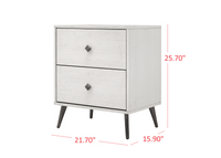 Home Design Lattice 2 Drawer Nightstand, Greyish Beige