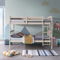 Home Design Ames Twin Over Twin Solid Wood Standard Bunk Bed Frame