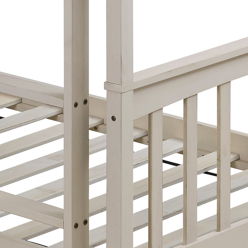 Home Design Ames Twin Over Twin Solid Wood Standard Bunk Bed Frame