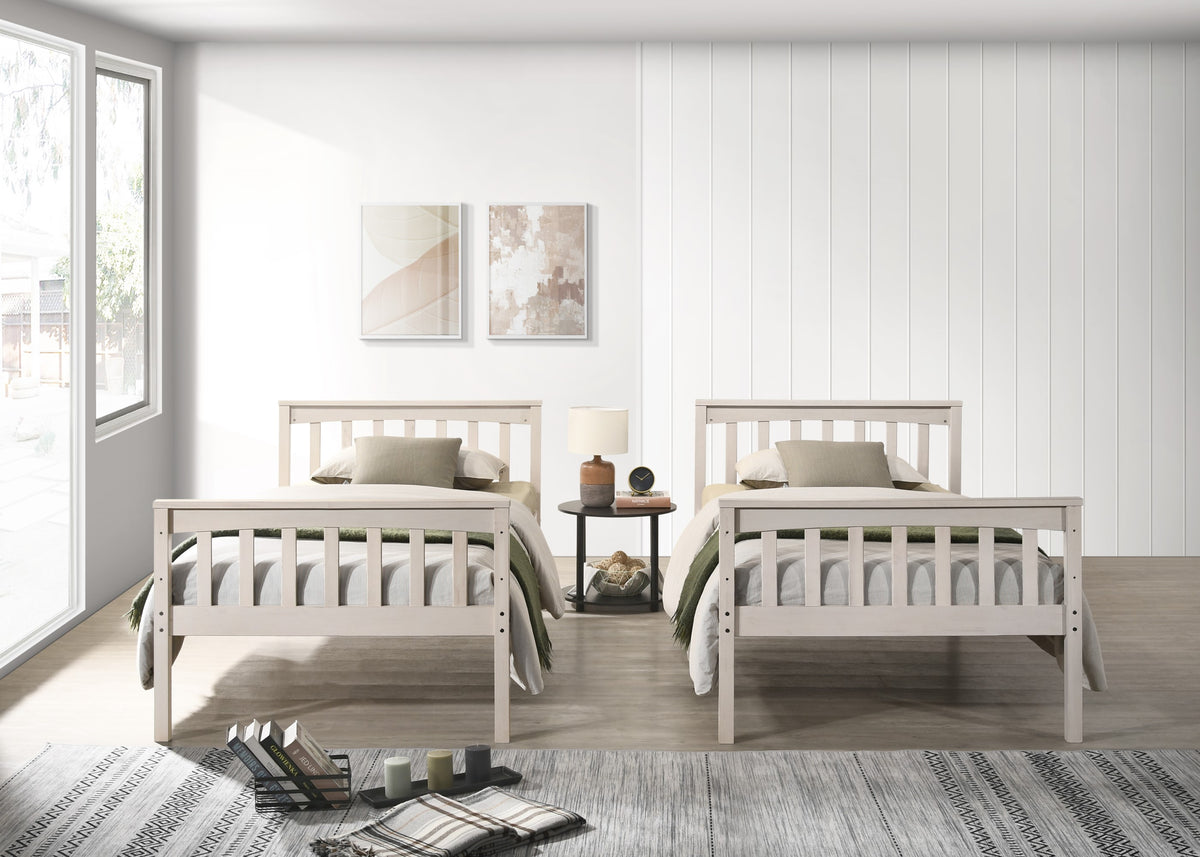 Home Design Ames Twin Over Twin Solid Wood Standard Bunk Bed Frame