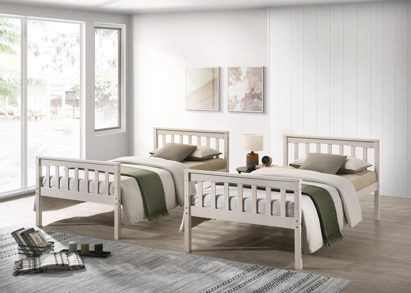 Home Design Ames Twin Over Twin Solid Wood Standard Bunk Bed Frame