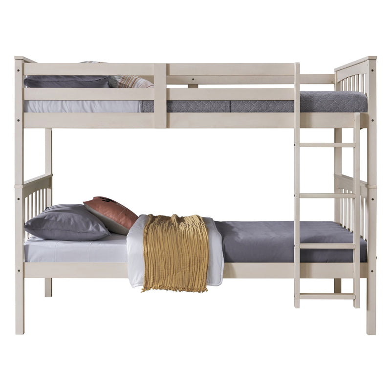 Home Design Ames Twin Over Twin Solid Wood Standard Bunk Bed Frame