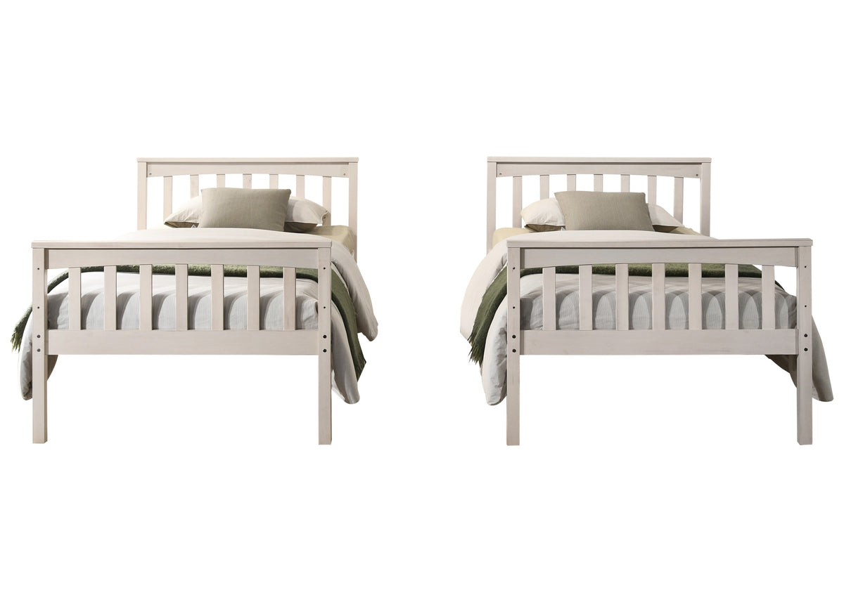 Home Design Ames Twin Over Twin Solid Wood Standard Bunk Bed Frame