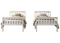 Home Design Ames Twin Over Twin Solid Wood Standard Bunk Bed Frame