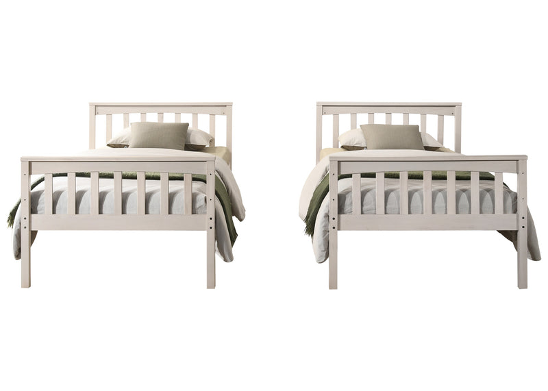 Home Design Ames Twin Over Twin Solid Wood Standard Bunk Bed Frame