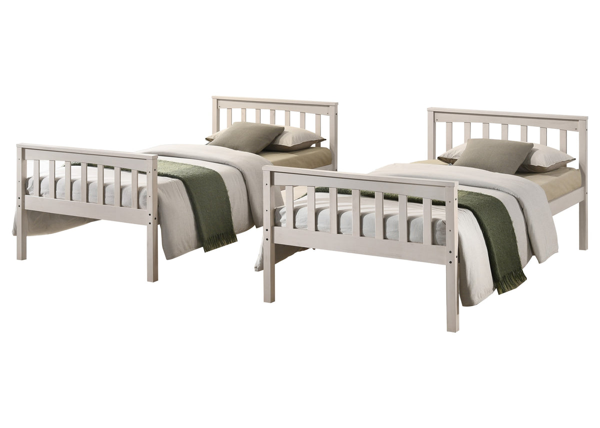 Home Design Ames Twin Over Twin Solid Wood Standard Bunk Bed Frame