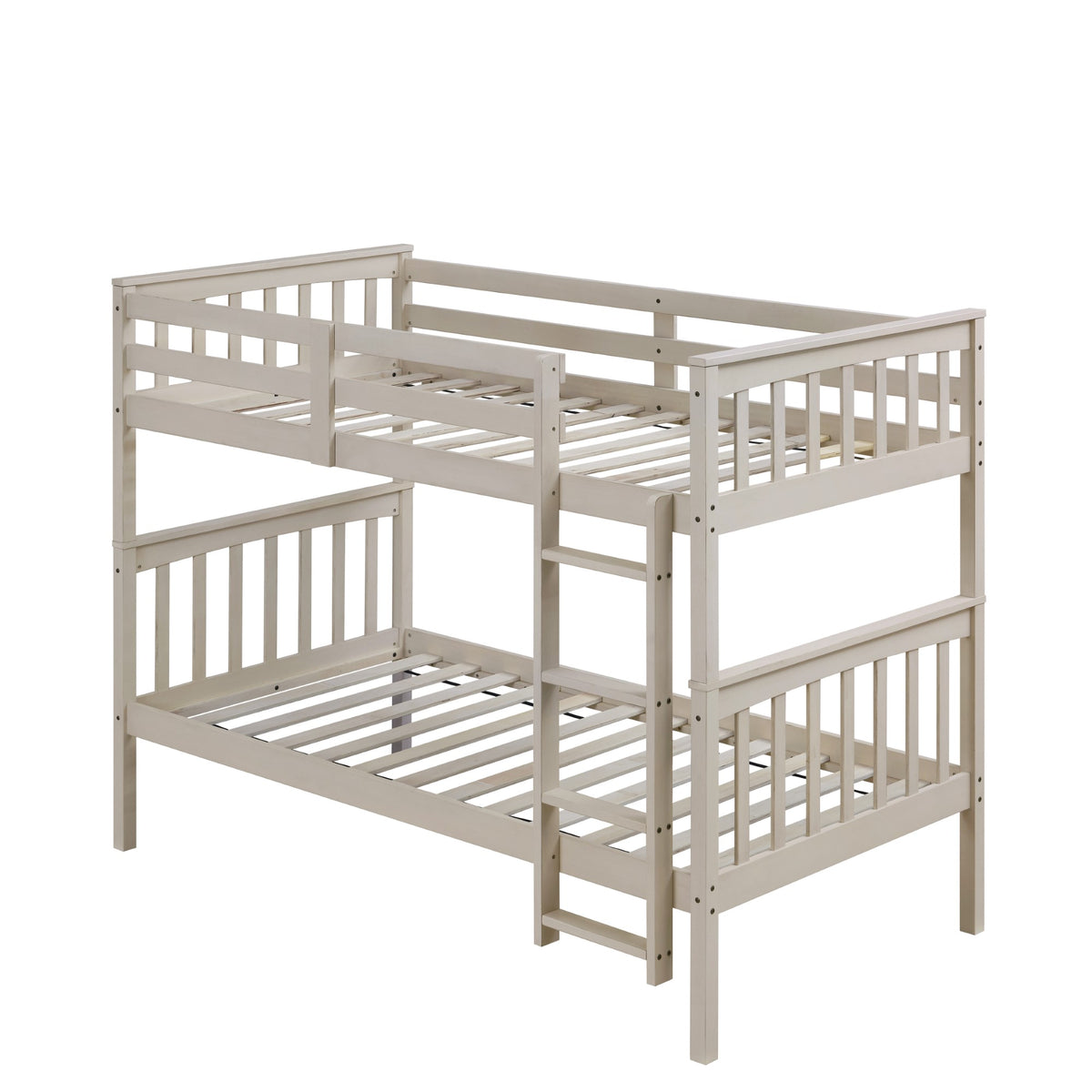 Home Design Ames Twin Over Twin Solid Wood Standard Bunk Bed Frame