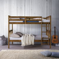 Home Design Ames Twin Over Twin Solid Wood Standard Bunk Bed Frame