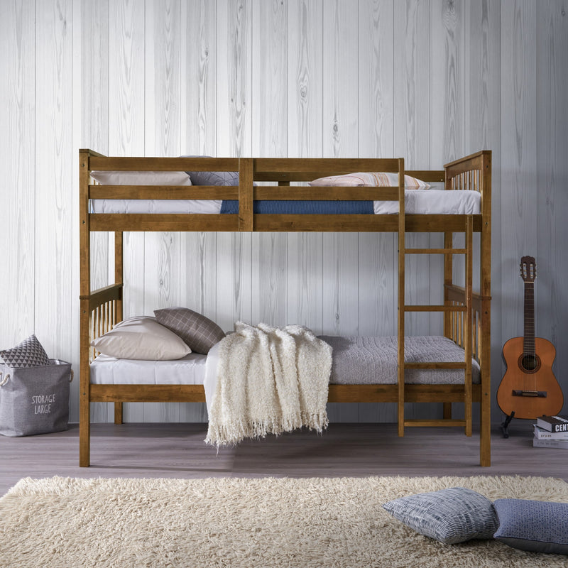Home Design Ames Twin Over Twin Solid Wood Standard Bunk Bed Frame