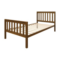 Home Design Ames Twin Over Twin Solid Wood Standard Bunk Bed Frame