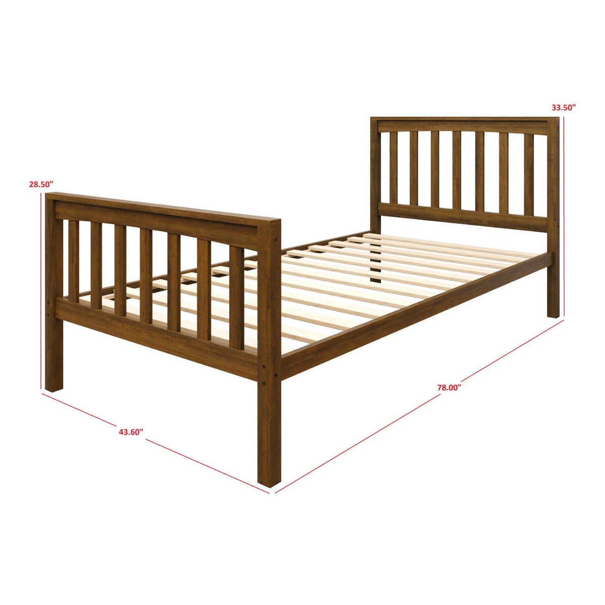 Home Design Ames Twin Over Twin Solid Wood Standard Bunk Bed Frame