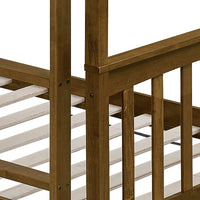 Home Design Ames Twin Over Twin Solid Wood Standard Bunk Bed Frame