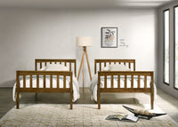 Home Design Ames Twin Over Twin Solid Wood Standard Bunk Bed Frame