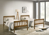 Home Design Ames Twin Over Twin Solid Wood Standard Bunk Bed Frame