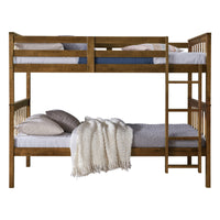Home Design Ames Twin Over Twin Solid Wood Standard Bunk Bed Frame