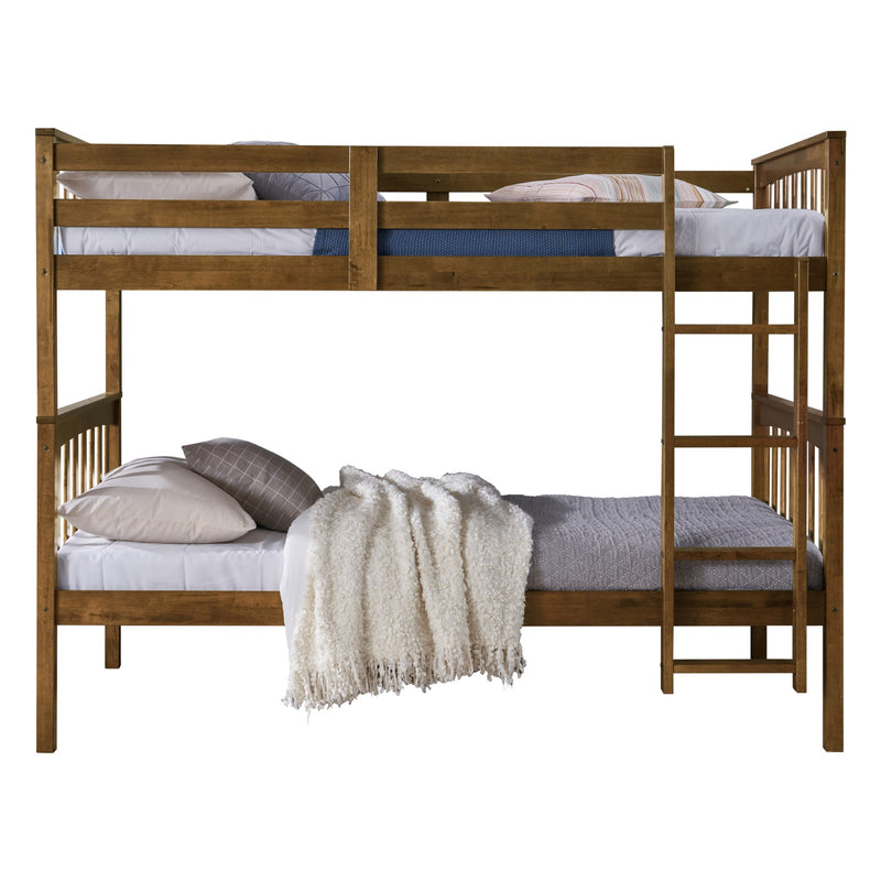 Home Design Ames Twin Over Twin Solid Wood Standard Bunk Bed Frame