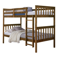 Home Design Ames Twin Over Twin Solid Wood Standard Bunk Bed Frame
