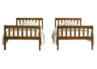Home Design Ames Twin Over Twin Solid Wood Standard Bunk Bed Frame