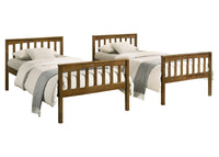 Home Design Ames Twin Over Twin Solid Wood Standard Bunk Bed Frame