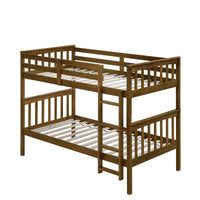 Home Design Ames Twin Over Twin Solid Wood Standard Bunk Bed Frame