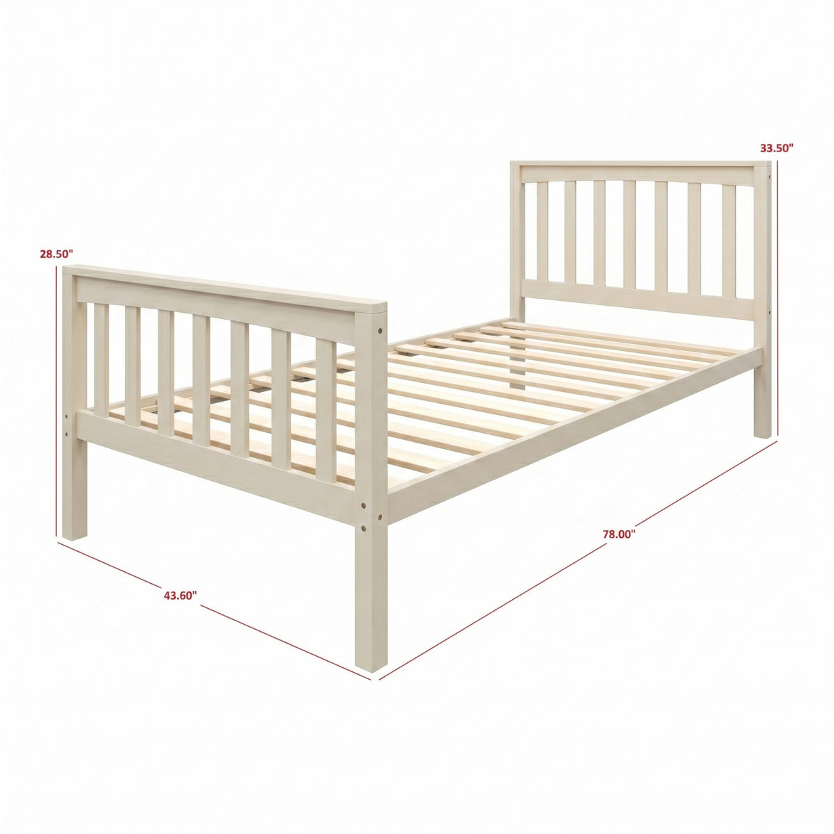 Home Design Ames Twin Over Twin Solid Wood Bunk Bed with 2 Ruston Nightstand – 3-Piece Space-Saving Bedroom Set