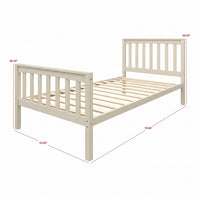 Home Design Ames Twin Over Twin Solid Wood Bunk Bed with 2 Ruston Nightstand – 3-Piece Space-Saving Bedroom Set