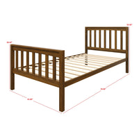 Home Design Ames Twin Over Twin Solid Wood Bunk Bed with 2 Ruston Nightstand – 3-Piece Space-Saving Bedroom Set