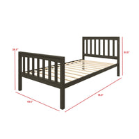 Home Design Ames Twin Over Twin Solid Wood Bunk Bed with 2 Ruston Nightstand – 3-Piece Space-Saving Bedroom Set