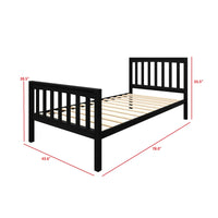 Home Design Ames Twin Over Twin Solid Wood Bunk Bed with 2 Ruston Nightstand – 3-Piece Space-Saving Bedroom Set