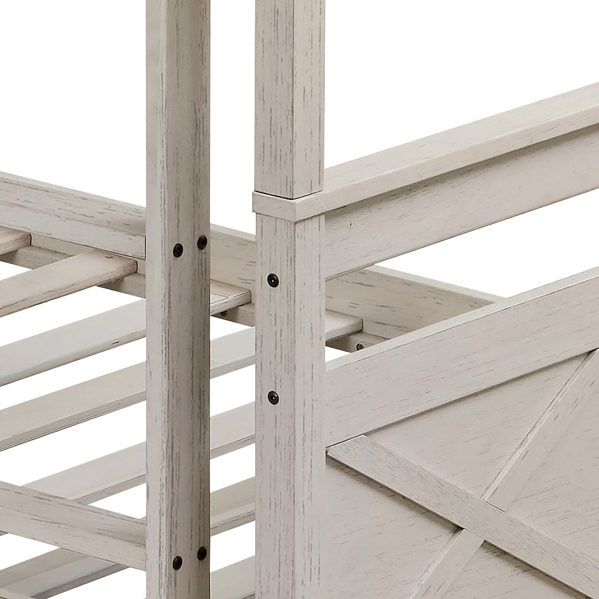Home Design Exeter Twin Over Twin Solid Wood Standard Bunk Bed Frame