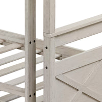 Home Design Exeter Twin Over Twin Solid Wood Standard Bunk Bed Frame