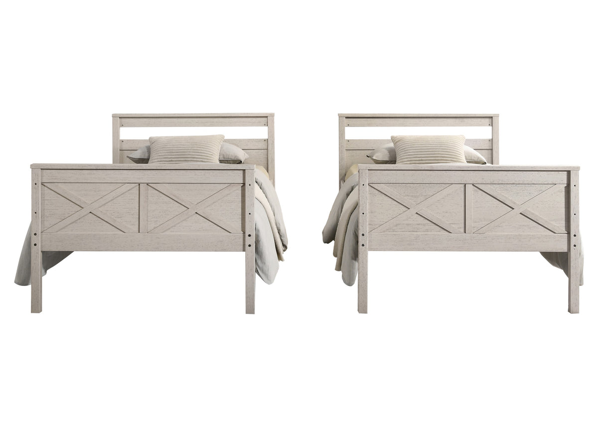 Home Design Exeter Twin Over Twin Solid Wood Standard Bunk Bed Frame