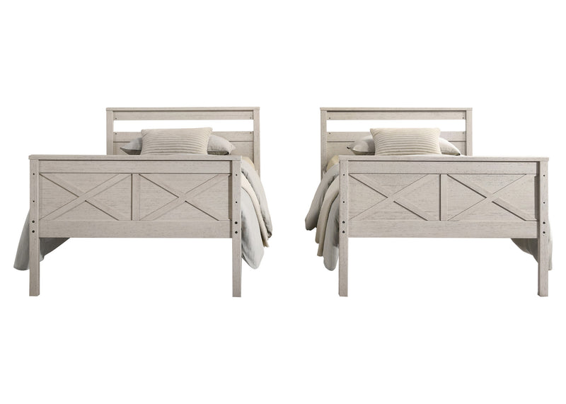 Home Design Exeter Twin Over Twin Solid Wood Standard Bunk Bed Frame