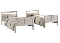 Home Design Exeter Twin Over Twin Solid Wood Standard Bunk Bed Frame