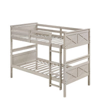 Home Design Exeter Twin Over Twin Solid Wood Standard Bunk Bed Frame