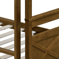 Home Design Exeter Twin Over Twin Solid Wood Standard Bunk Bed Frame