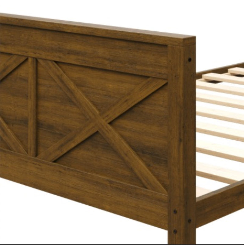 Home Design Exeter Twin Over Twin Solid Wood Standard Bunk Bed Frame