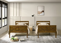 Home Design Exeter Twin Over Twin Solid Wood Standard Bunk Bed Frame