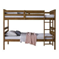 Home Design Exeter Twin Over Twin Solid Wood Standard Bunk Bed Frame
